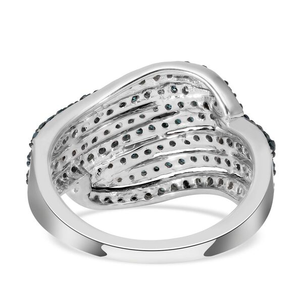 Blauer Diamant-Ring, 925 Silber platiniert  ca. 1,00 ct image number 5