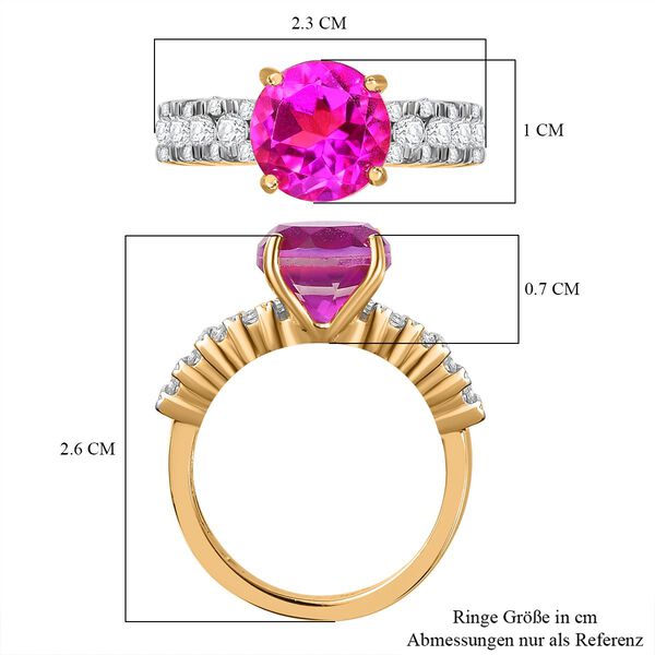 Strahlender Orchidee Quarz und Zirkon-Ring - 4,14 ct. image number 7