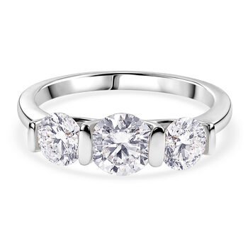 D'Joy Moissanit Ring 925 Silber Platiniert (Gr&ouml;&szlig;e 17.00) ca. 1,80 ct