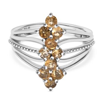 Citrin Ring Messing (Gr&ouml;&szlig;e 18.00) ca. 1,06 ct