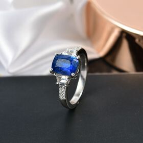 D'Joy AA Natürlicher Kaschmir Kyanit und Zirkon Ring - 3,62 ct.