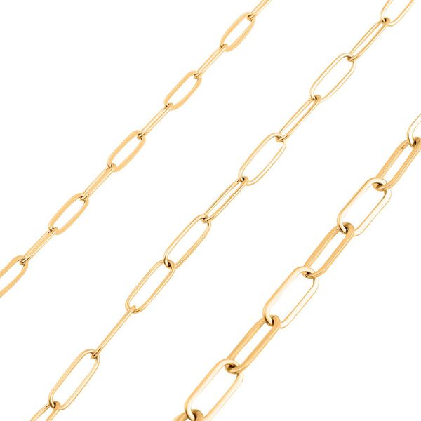 EVER TRUE 3er-Set- Stacking Büroklammerketten in Goldton image number 3