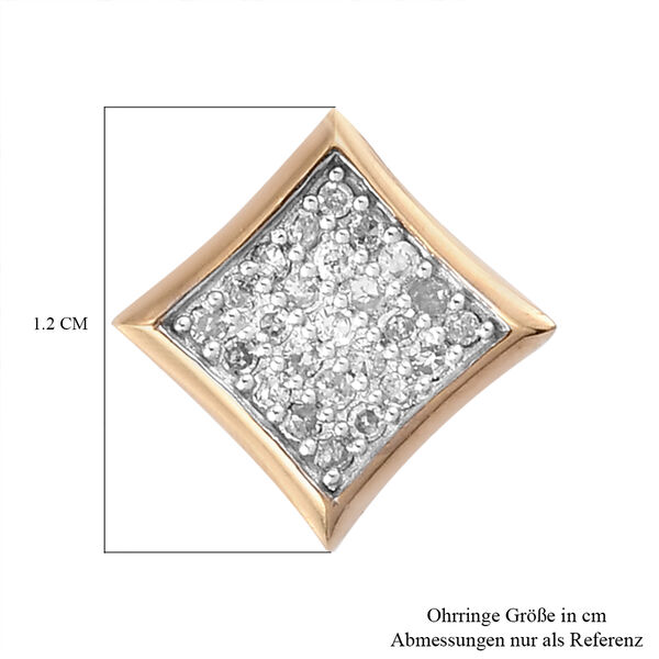 Diamant Cluster-Ohrstecker in Silber image number 5