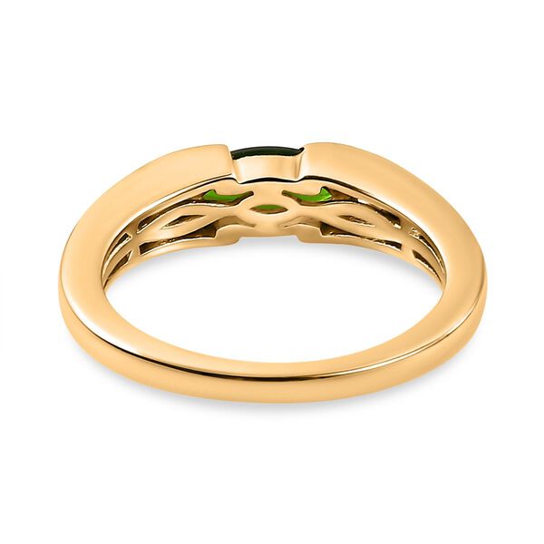 Nat&uuml;rlicher Chromdiopsid, wei&szlig;er Zirkon Ring, 925 Silber Gelbgold Vermeil (Gr&ouml;&szlig;e 16.00) ca. 0.73 ct image number 6