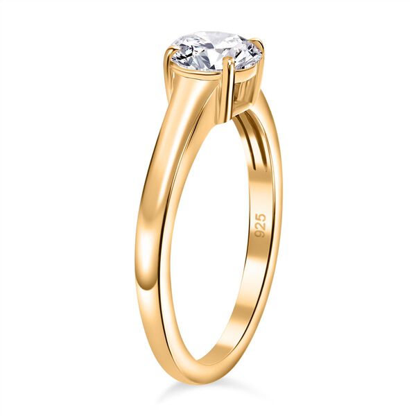 Moissanit Ring, 925 Silber 750 Gelbgold Vermeil - 0,75 ct. image number 5