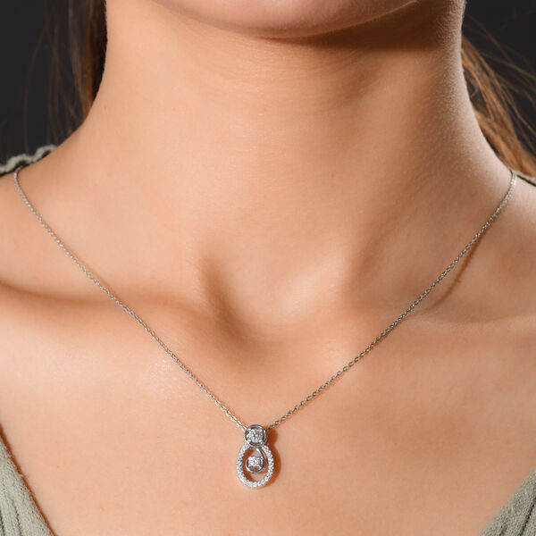 88 Facetten Moissanit Anh&auml;nger 925 Silber platiniert ca. 0,30 ct. image number 2