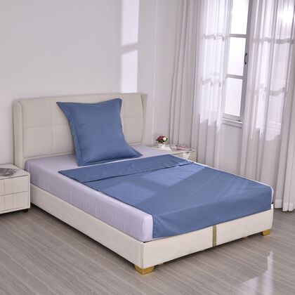 Bettw&auml;sche-Set aus 80% Baumwolle mit Satin-Streifen, 135 x 200 cm und 80 x 80 cm, Beige