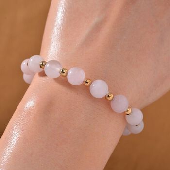 Rosenquarz Armband ca. Flexibles cm Standard gelb vergoldet ca. 60.00 ct