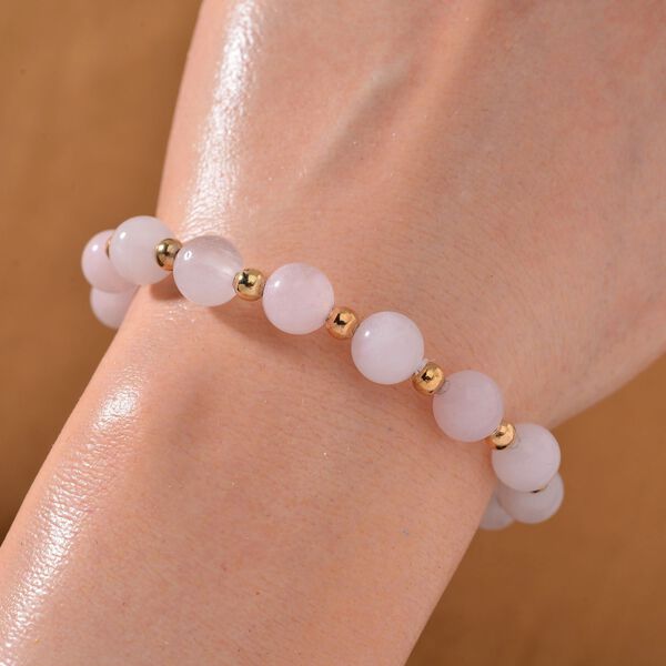 Rosenquarz Armband ca. Flexibles cm Standard gelb vergoldet ca. 60.00 ct image number 2