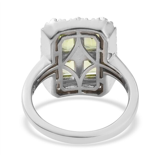 Peridot und Zirkon Ring 925 Silber Platin-Überzug image number 6