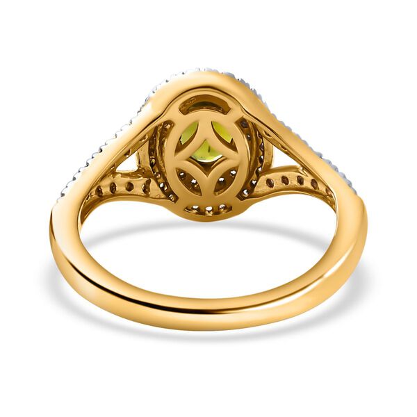 AA Calabar-Turmalin, Weißer Zirkon Ringe 925 Silber Gelbgold Vermeil (Größe 17.00) ca. 1.66 ct image number 6