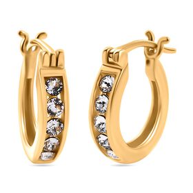 J Francis gefertigt mit SWAROVSKI- Weiße Swarovski Kristall-Ohrringe, 925 Silber vergoldet