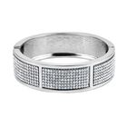 Weißer Kristall Armreif, ca. 19 cm, silberfarben