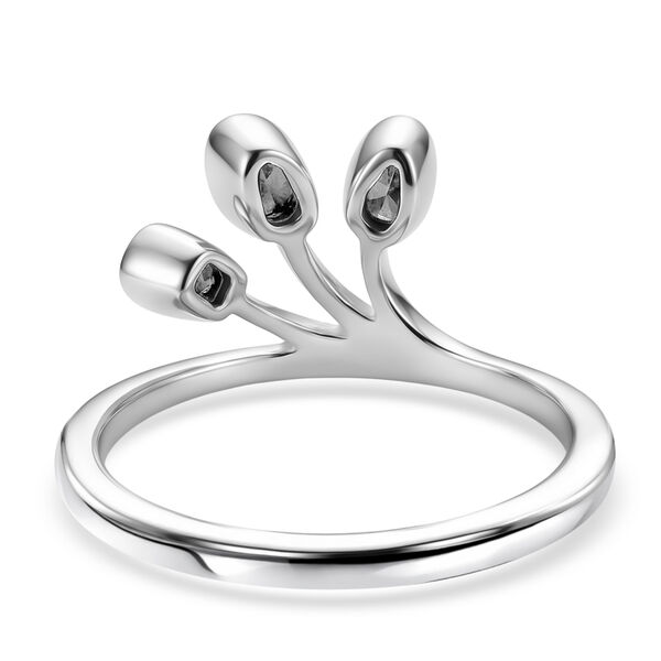 Handgearbeiteter Polki Diamant Ring 925 Silber Platin-&Uuml;berzug image number 5
