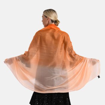 LA MAREY Signature Seidenschal aus 100% Maulbeerseide, 110 x 180 cm, Orange