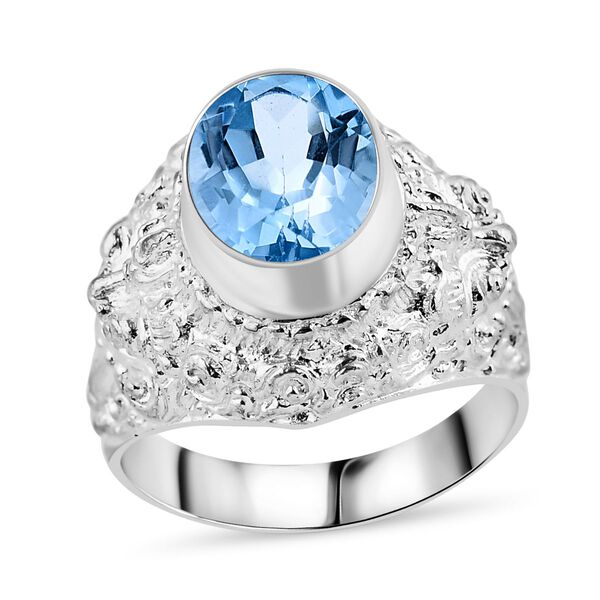 Royal Bali Kollektion- Himmelblauer Topas-Ring - 6,25 ct.