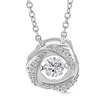 RADIANTA GRA zertifiziert Moissanit (D-VVS) Halskette ca. 45 cm 925 Silber rhodiniert ca. 0.51 ct