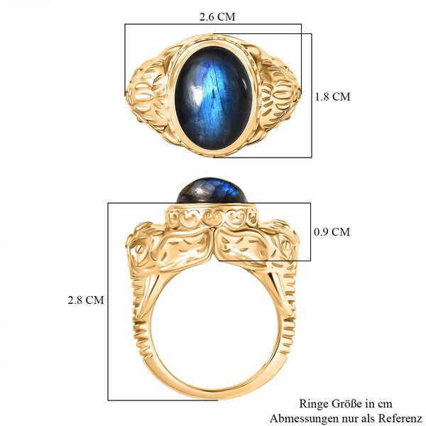 Labradorit Ring Nickelfreies Messing (Gr&ouml;&szlig;e 17.00) ca. 7,44 ct image number 6