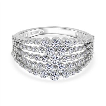 LUXURIANT DIAMOND - Lab Grown Diamant SI-GH SGL zertifiziert Ring 925 Silber Rhodiniert (Gr&ouml;&szlig;e 18.00) ca. 1,33 ct