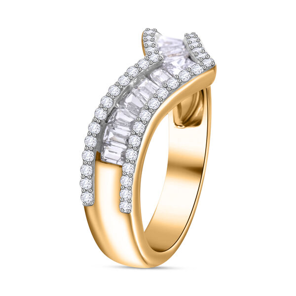 LUSTRO STELLA Wei&szlig;er Zirkonia-Ring, 925 Silber Gelbgold Vermeil - 1,54 ct. image number 4