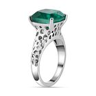 Smaragd-Quarz-Triplette Ring, Edelstahl (Größe 19.00) ca. 5.37 ct image number 4