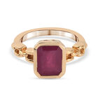 Fissure gefüllt Rubin Solitär Ring 925 Silber 585 Vergoldet image number 0