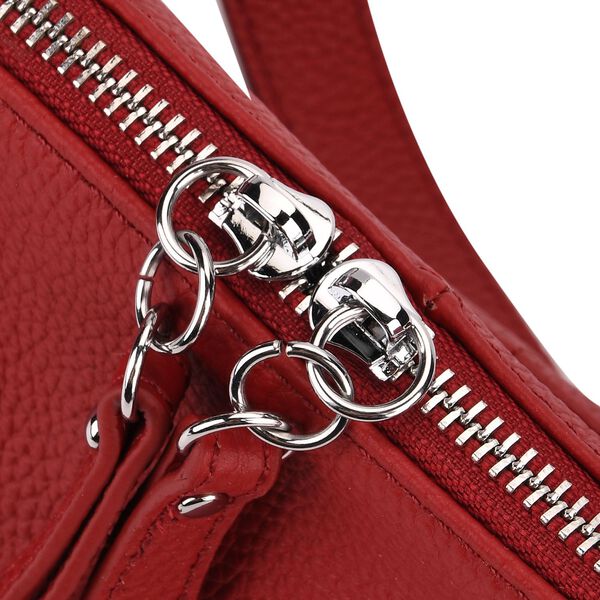 Crossbody-Bag aus Echtleder im Soft-Design, 30x8x16 cm, Burgunder image number 7