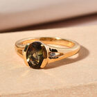 Natürlicher Jenipapo Andalusit und Zirkon Ring 925 Silber Gelbgold Vermeil (Größe 16.00) ca. 1,37 ct image number 1