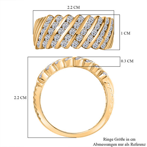 LUXURIANT DIAMOND - Lab Grown Diamant VS-EF SGL zertifiziert Ring 925 Silber 750 Gelbgold Vermeil (Größe 17.00) ca. 1.00 ct image number 6