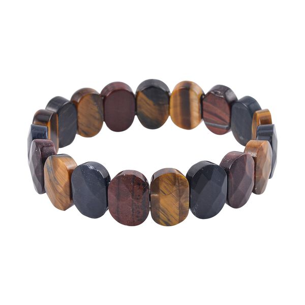 Mehrfarbiges Tigerauge Armband, 18 cm, ca. 138.40 ct