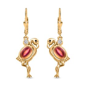 Flamingo Mondstein und Zirkon Ohrringe - 1,94 ct.