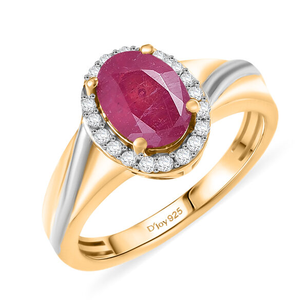 D'Joy afrikanischer Rubin und Zirkon zweifarbiger Ring - 2,21 ct. image number 4