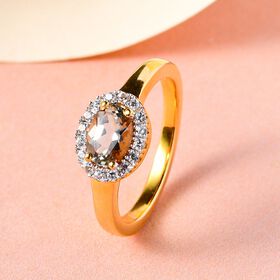 AAA Turkizit und weißer Zirkon-Ring - 1,09 ct.