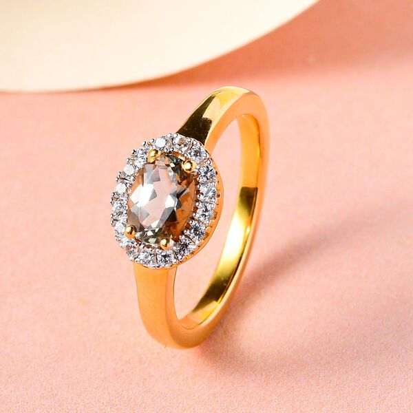 AAA Turkizit und wei&szlig;er Zirkon-Ring - 1,09 ct. image number 0