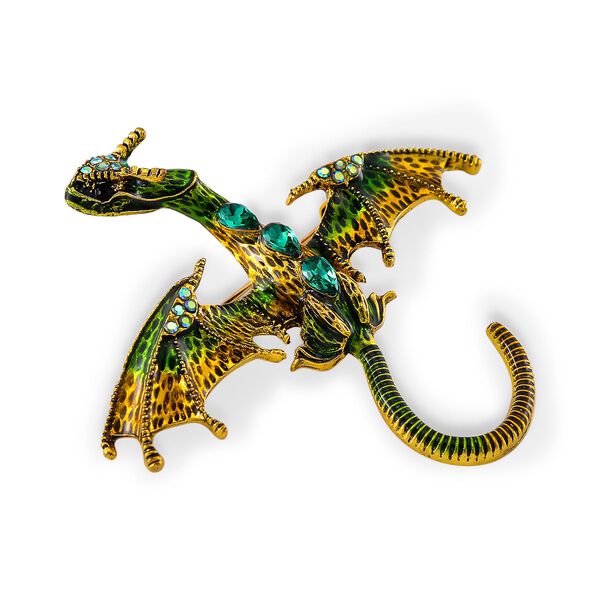 Mehrfarbiger Kristall Brosche emailliert image number 3