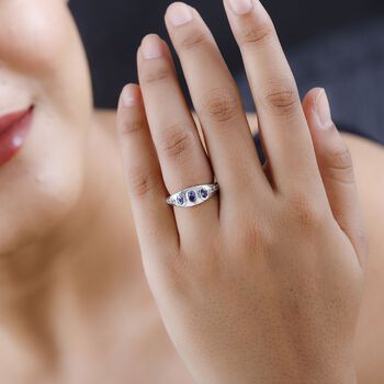 AAA Tansanit und Zirkon Ring - 0,63 ct.