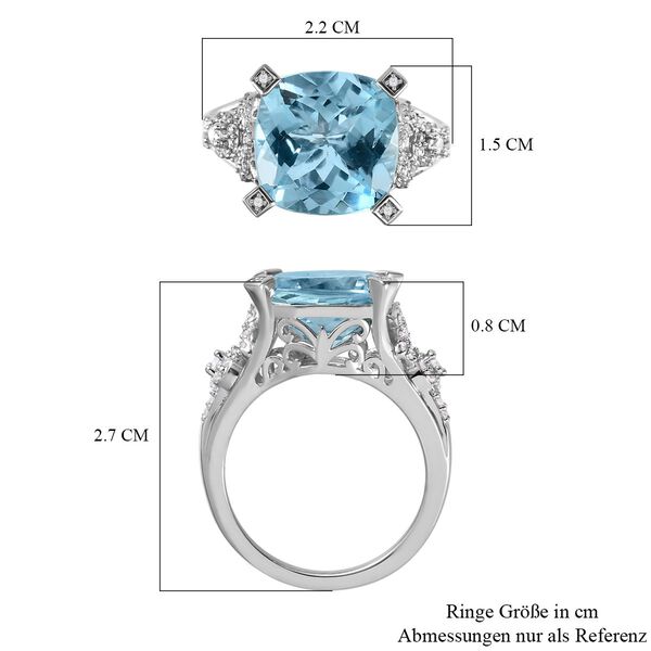 GP Bella Italia Kollektion - Himmelblauer Topas, Zirkon und blauer Saphir-Ring - 8,96 ct. image number 7