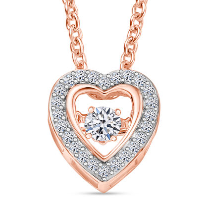 LUXURIANT DIAMOND - Lab Grown Diamant SI-GH Schmuckset 925 Silber 750 Ros&eacute;gold Vermeil ca. 0.25 ct