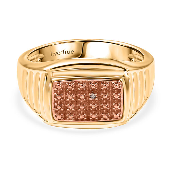 EverTrue Herrenring mit Champagner Diamantakzenten