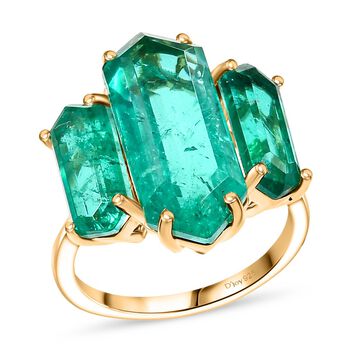 D&rsquo;Joy Smaragd Triplett Quarz Ring - 11,11 ct.