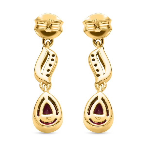 Afrikanische Rubin und Zirkon-Ohrh&auml;nger in Silber image number 5