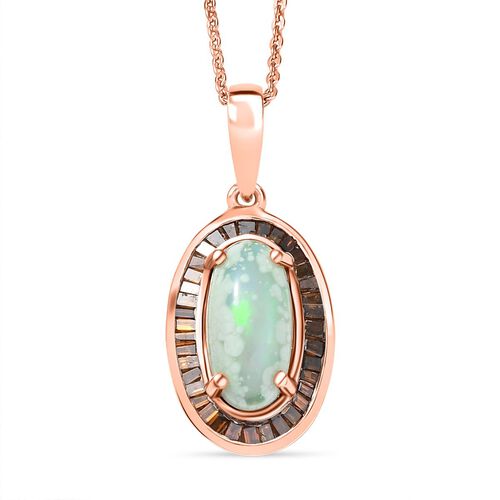 D’joy AA Natürlicher, äthiopischer Welo Opal, Roter Diamant Schmuckset 925 Silber 750 Roségold Vermeil ca. 2,45 ct. image number 0