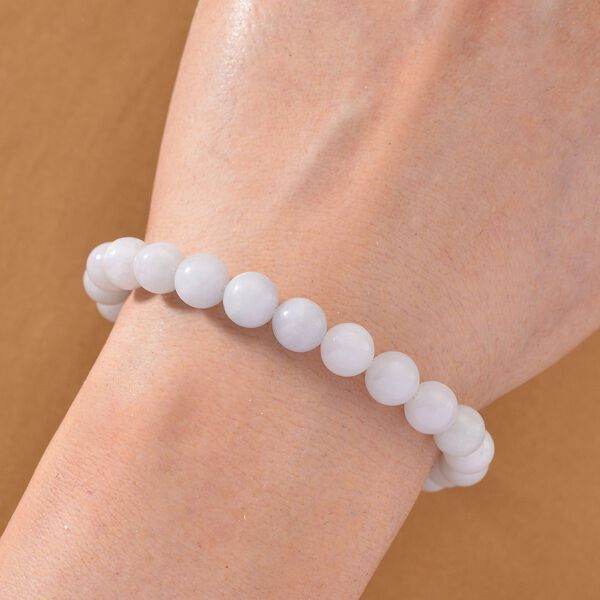 D'Joy Weiße Jade Armband ca. Flexibles cm 925 Silber rhodiniert ca. 90,00 ct. image number 3