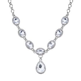 Weiße Glaskristall-Halskette, 50 cm - 151,80 ct.