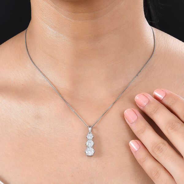 Moissanit Anh&auml;nger, 925 Silber rhodiniert - 2,38 ct. image number 2