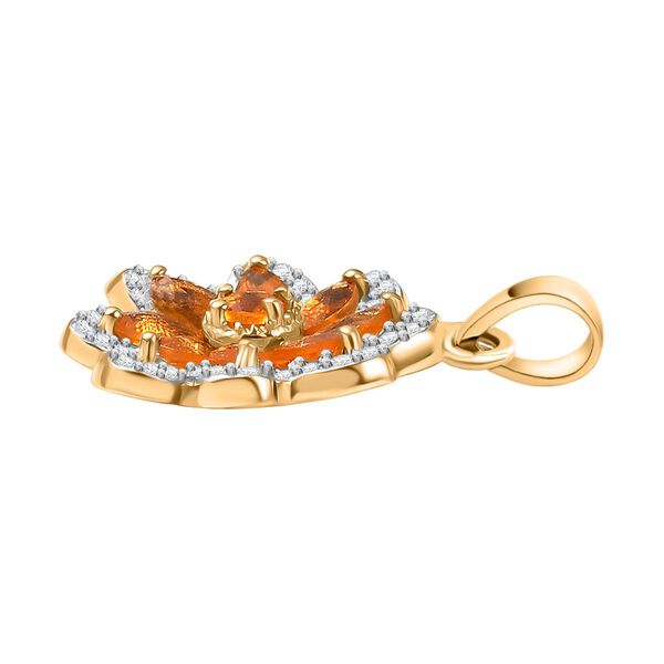 Feuer opal Anhänger 925 Silber vergoldet ca. 0.76 ct image number 4