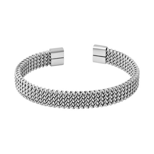 Geflochtenes Designer-flexibles Armreif, ca. 20,50g, silberfarben image number 0