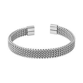 Geflochtenes Designer-flexibles Armreif, ca. 20,50g, silberfarben