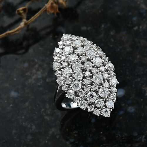 D'Joy Moissanit Ring 925 Silber rhodiniert (Größe 17.00) ca. 2,79 ct image number 1