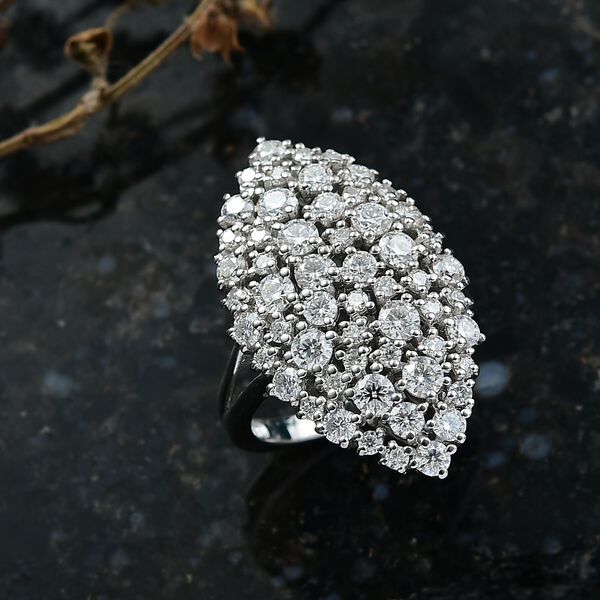 D'Joy Moissanit Ring 925 Silber rhodiniert (Größe 17.00) ca. 2,79 ct image number 2
